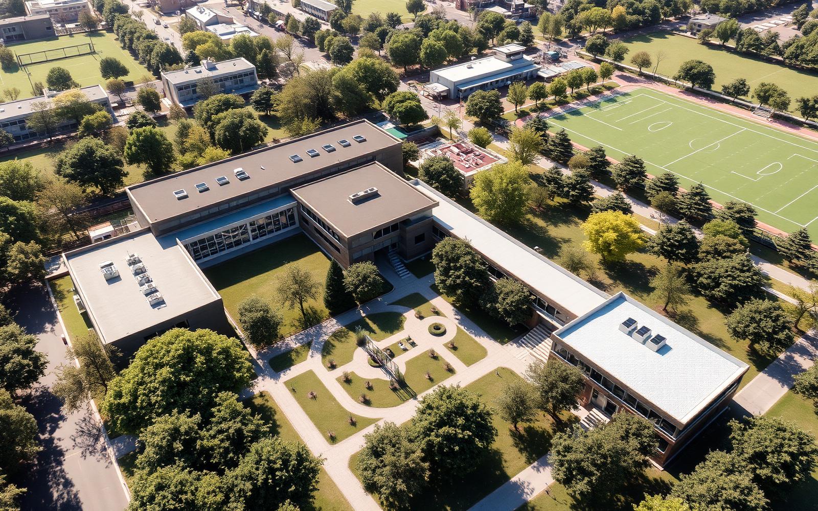 Aerial view of the campus